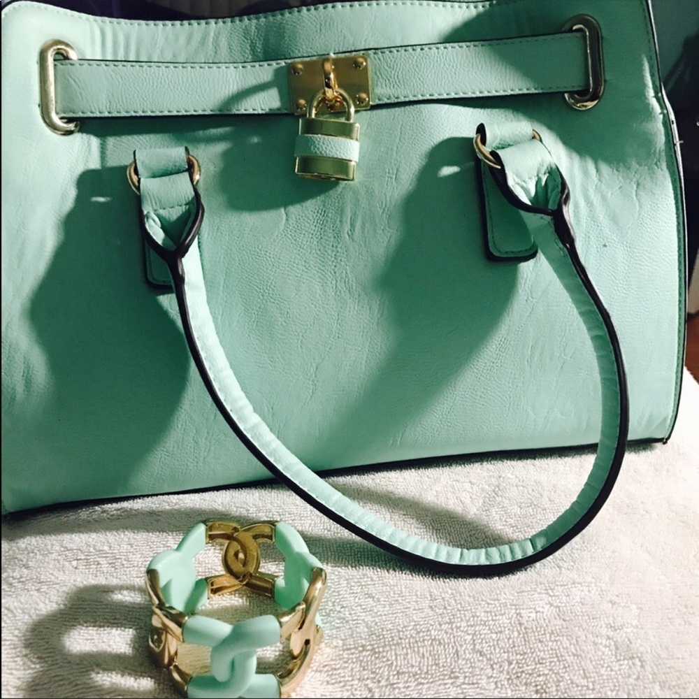 Mint green purse